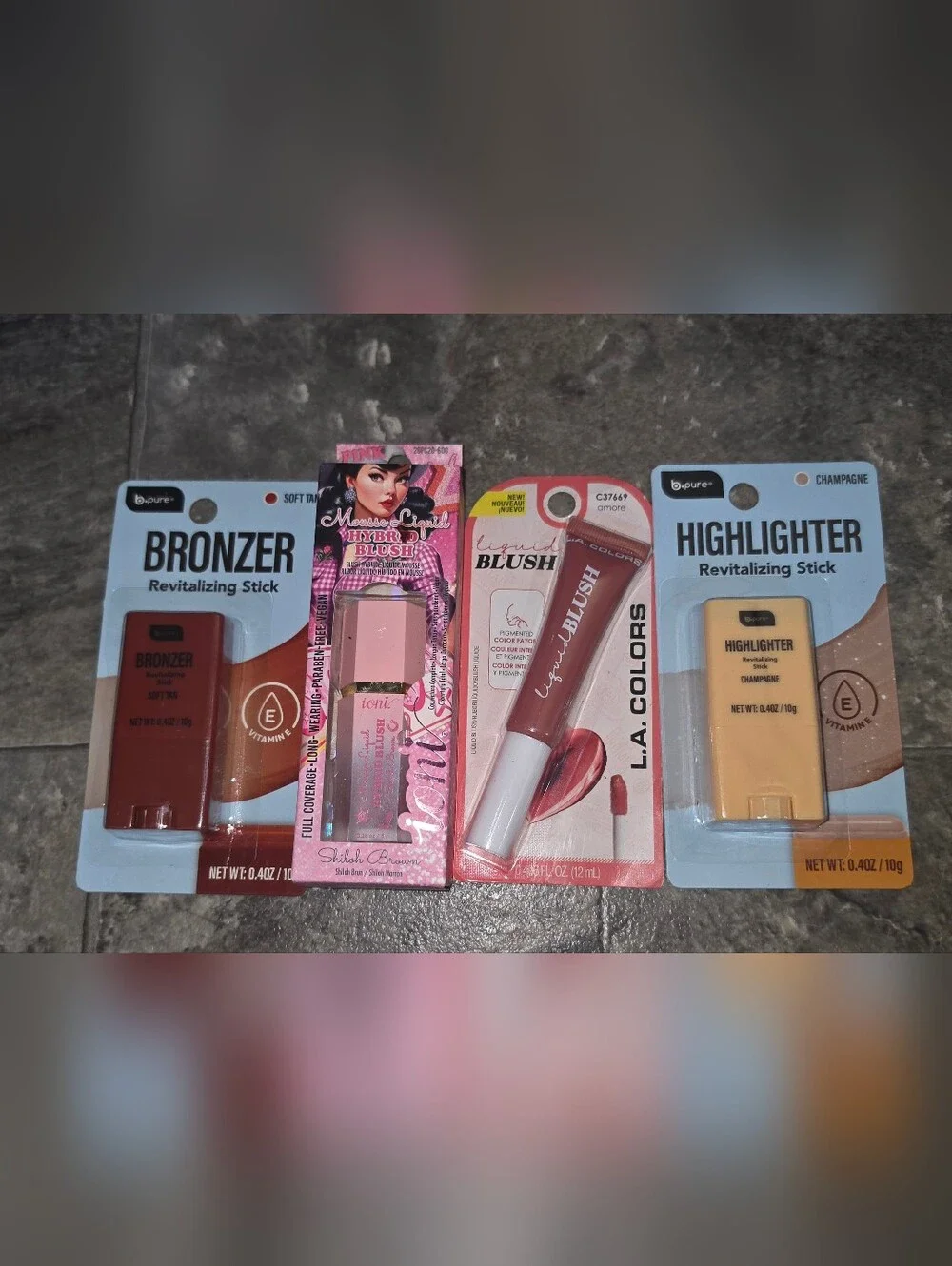 L.A. COLORS Liquid Blush, Ioni Hybrid Blush, B Pure Highlight & Bronzer BNIB